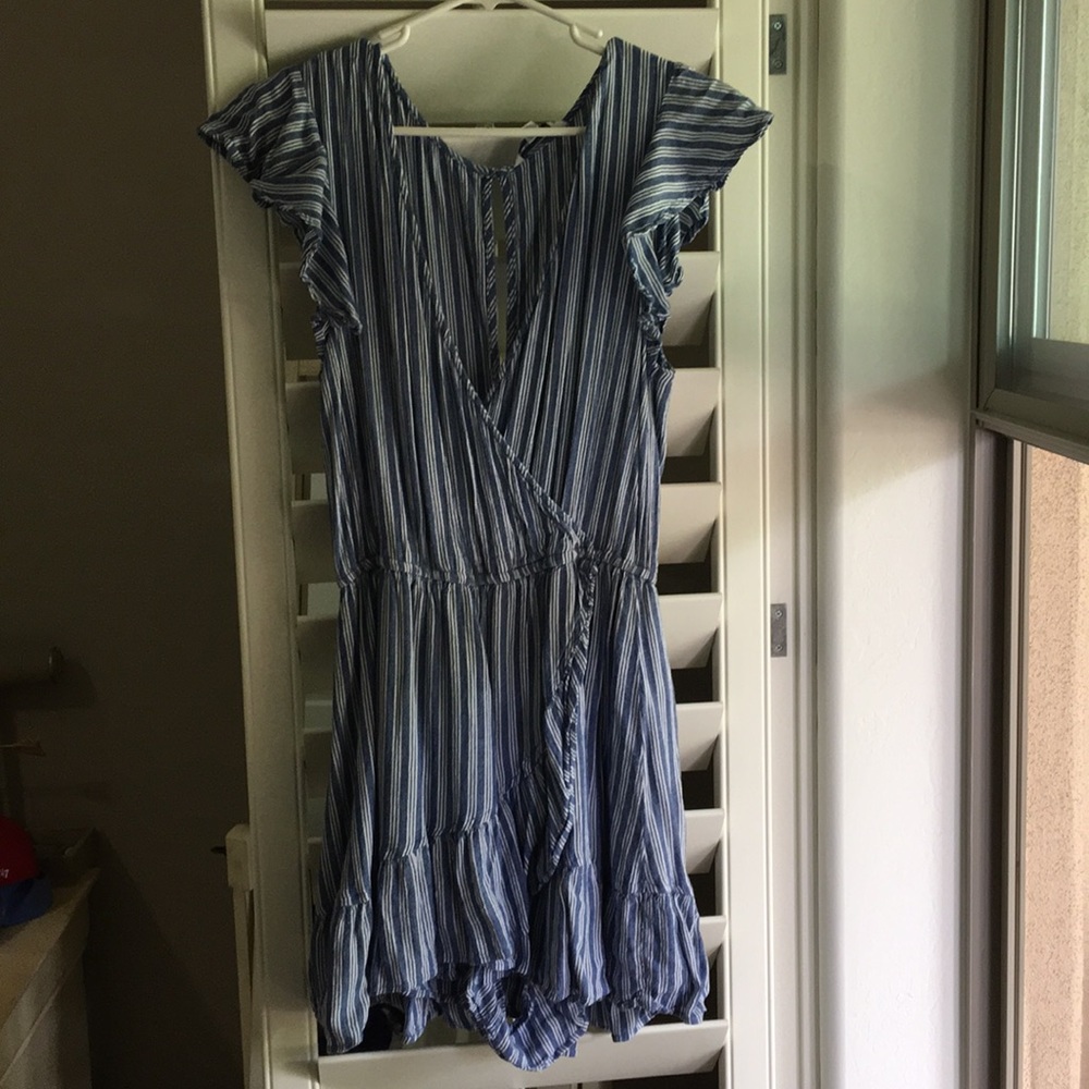 blue and white romper / shorts / dress